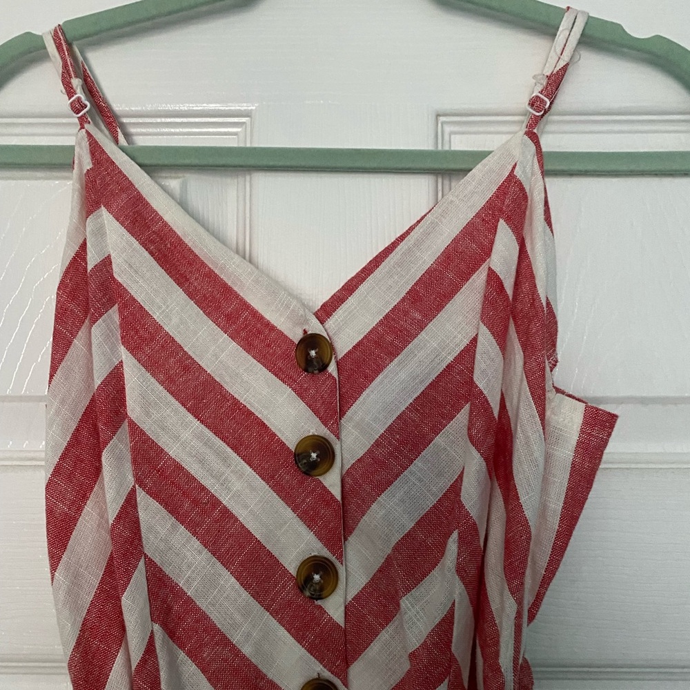 Striped wide leg jumpsuit
